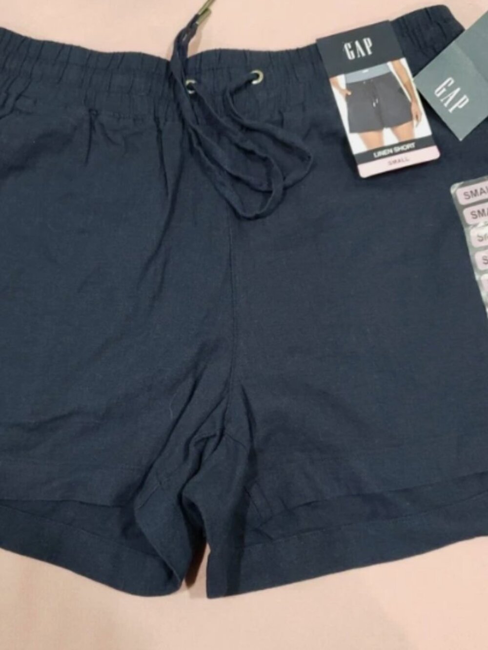 GAP Women's Size Small Linen Shorts Pull-on Elastic Waist w/Drawstring; Pockets